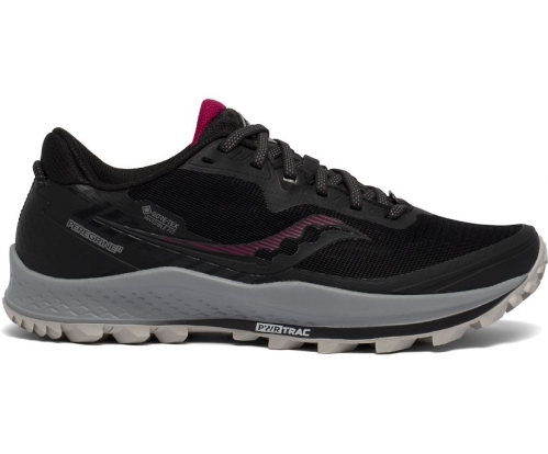 Tenis Saucony Peregrine 11 GTX Mujer Zapatillas Trail Running Negras / Cherry México MX-857-OU